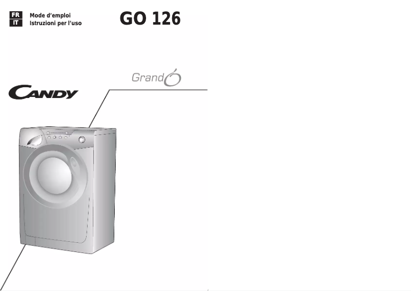 Page 1 de la notice Manuel utilisateur Candy GO 126/1-14