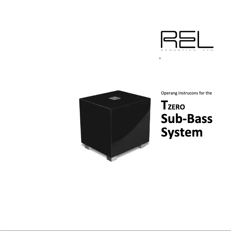 Page 1 de la notice Manuel utilisateur REL Acoustics T-Zero