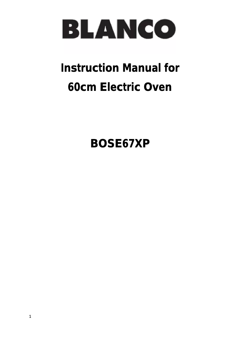 Page 1 de la notice Manuel utilisateur BLANCO BOSE67XP
