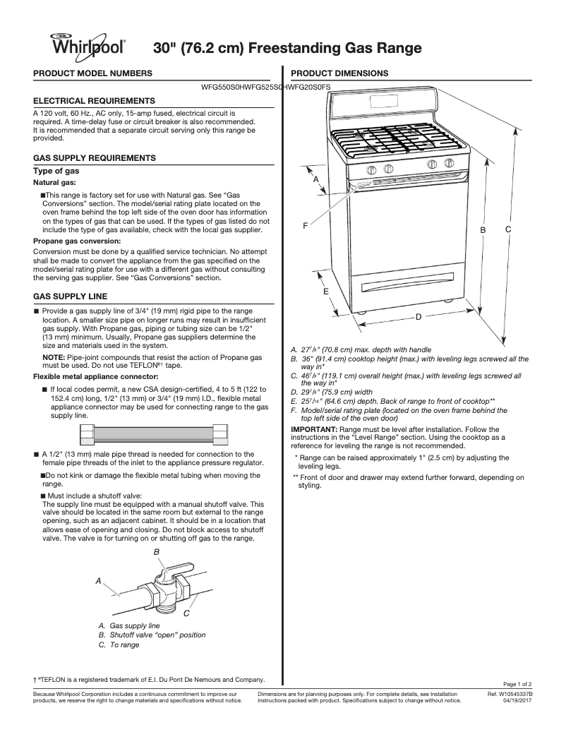 Image de la première page du manuel de l'appareil WFG525S0HB