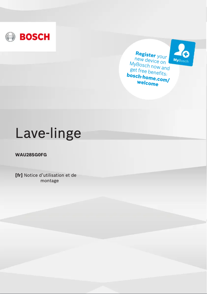Page 1 de la notice Manuel utilisateur Bosch WAU28SG0FG