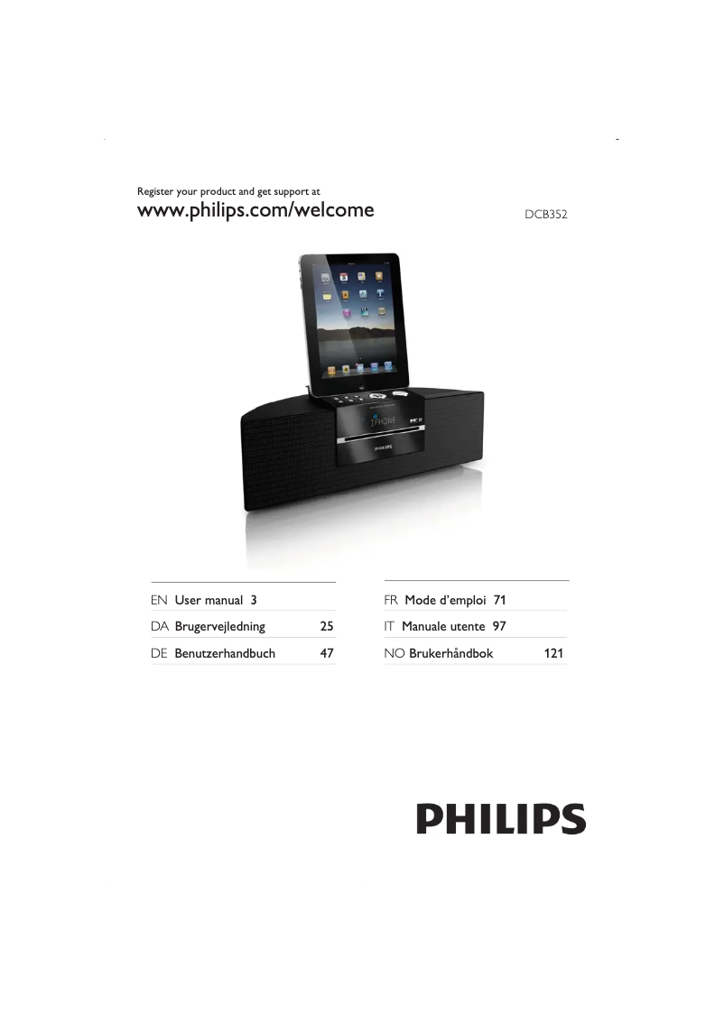 Page n°1 - Manuel utilisateur Philips DCB352