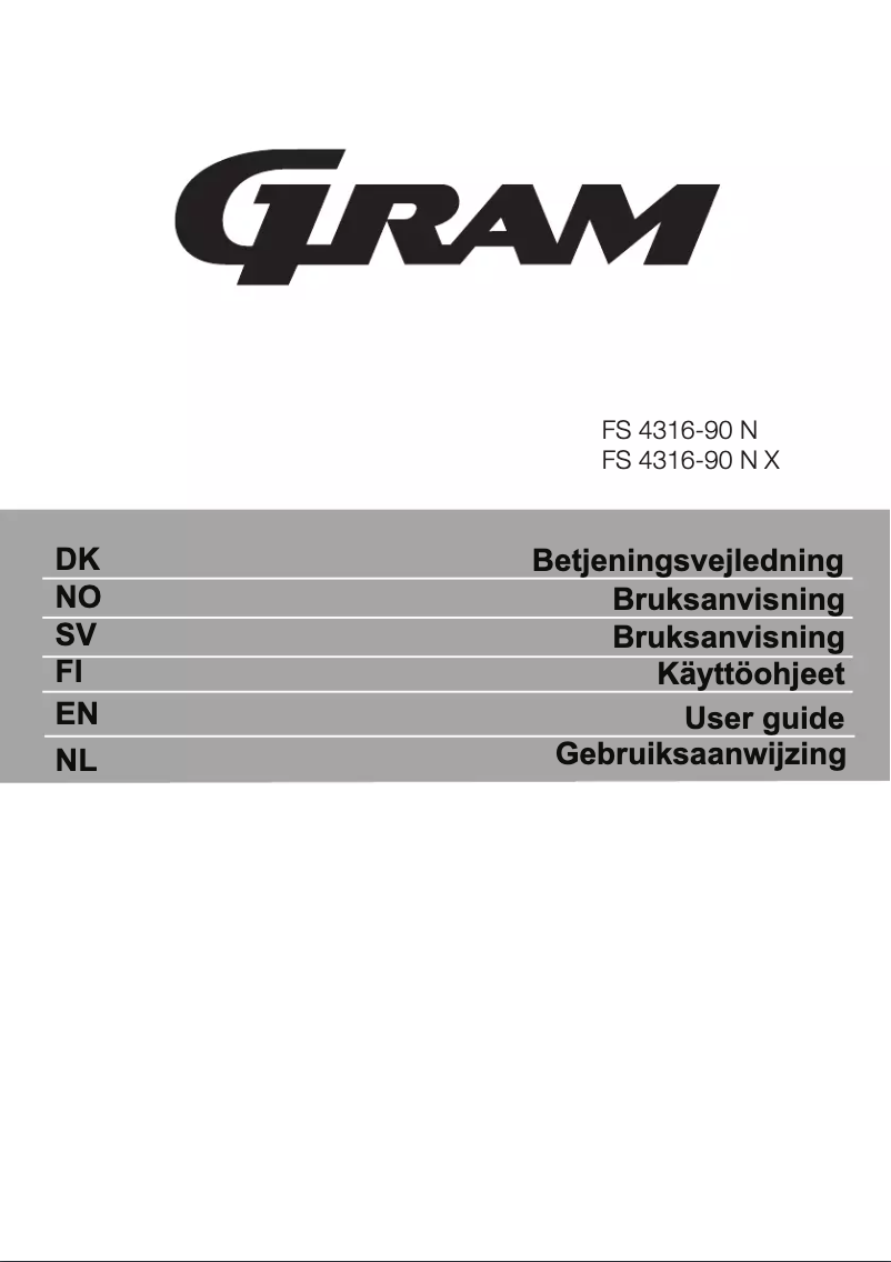 Page 1 de la notice Manuel utilisateur Gram FS 4316-90 N X