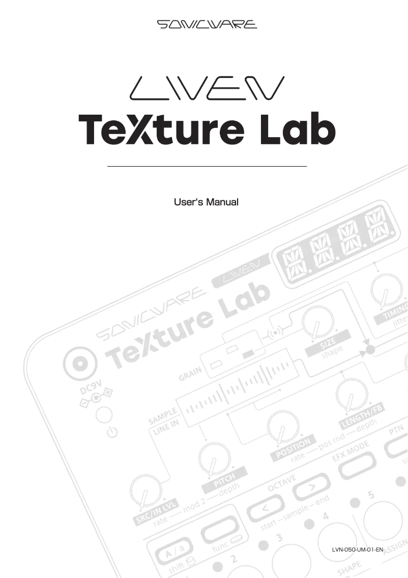 Image de la première page du manuel de l'appareil Liven TeXture Lab