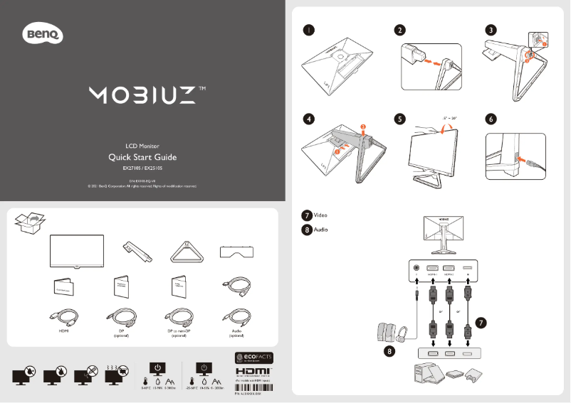 Page n°1 - Guide de démarrage rapide BenQ EX2710