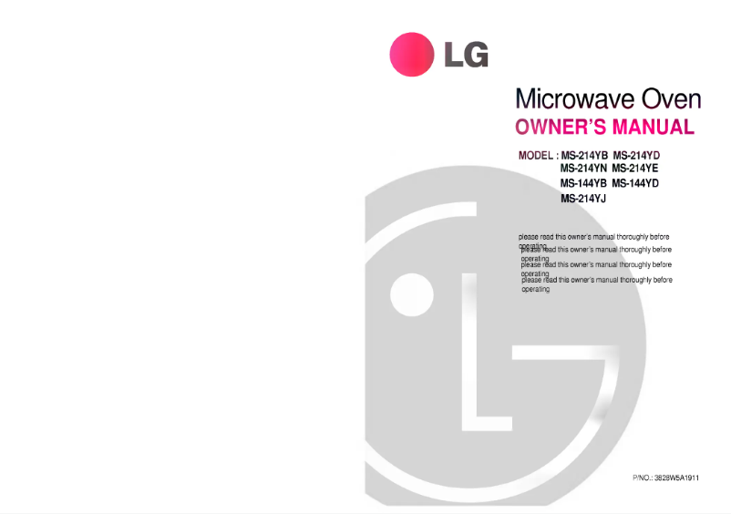 Page 1 de la notice Manuel utilisateur LG MS-214YD