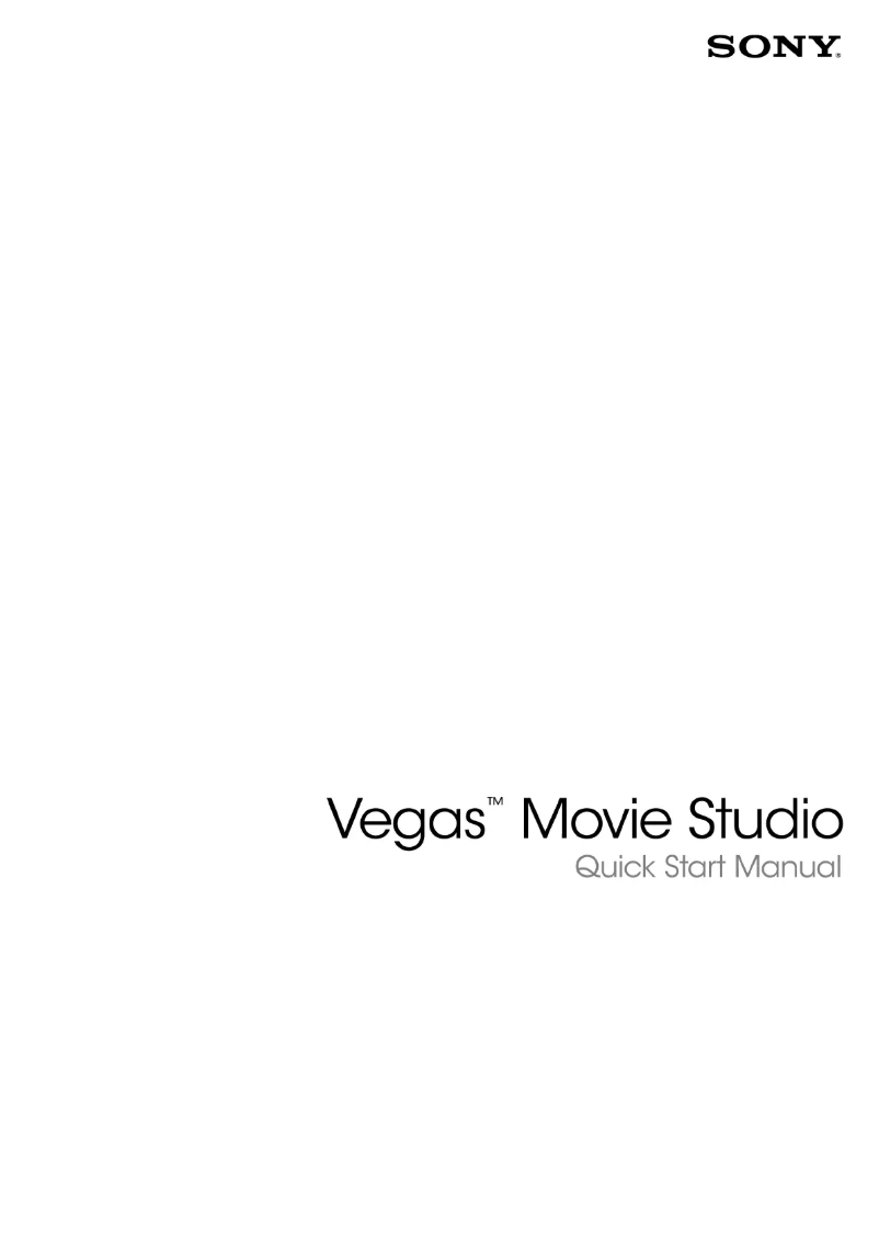 Image de la première page du manuel de l'appareil Vegas Movie Studio 9.0