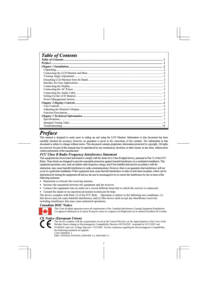 Page n°1 - Manuel utilisateur Hanns.G THG/I-INC CY199DP