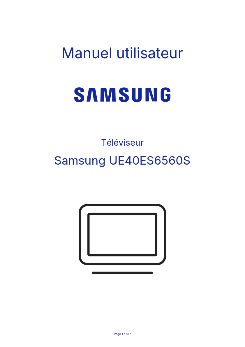 Page n°1 - Manuel utilisateur Samsung UE40ES6560S
