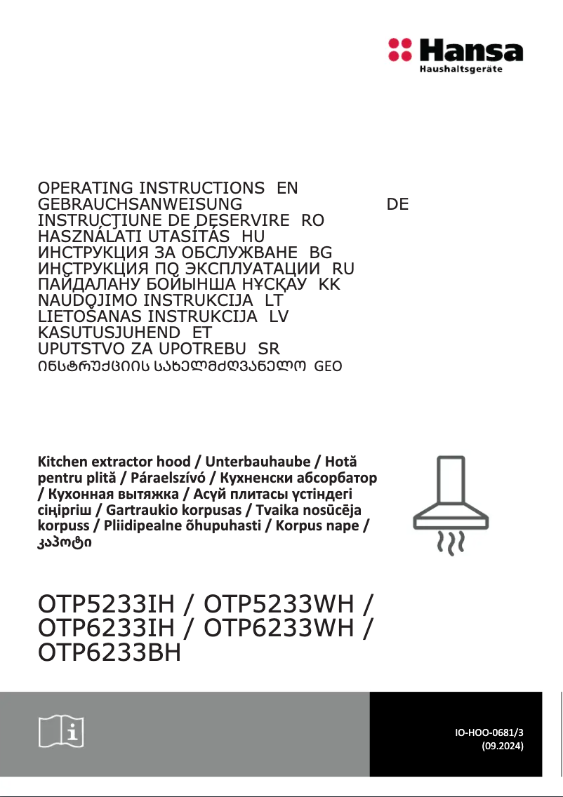 Page 1 of the manual User Manual Hansa OTP6233IH