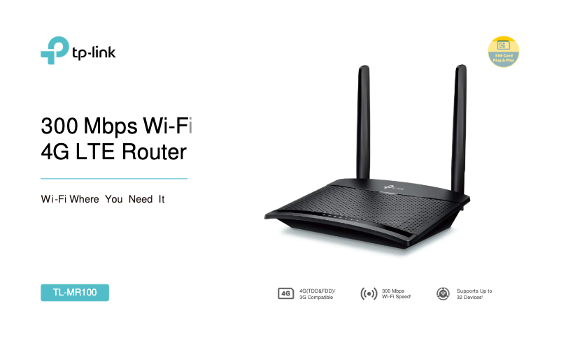 Página 1 del manual Ficha técnica TP-Link TL-MR100