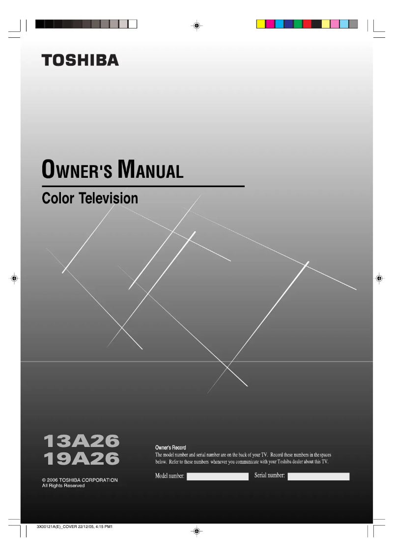 Page 1 de la notice Manuel utilisateur Toshiba 13A26