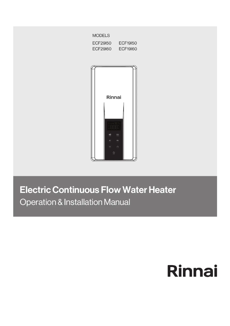 Page n°1 - Manuel utilisateur Rinnai ECF19i50