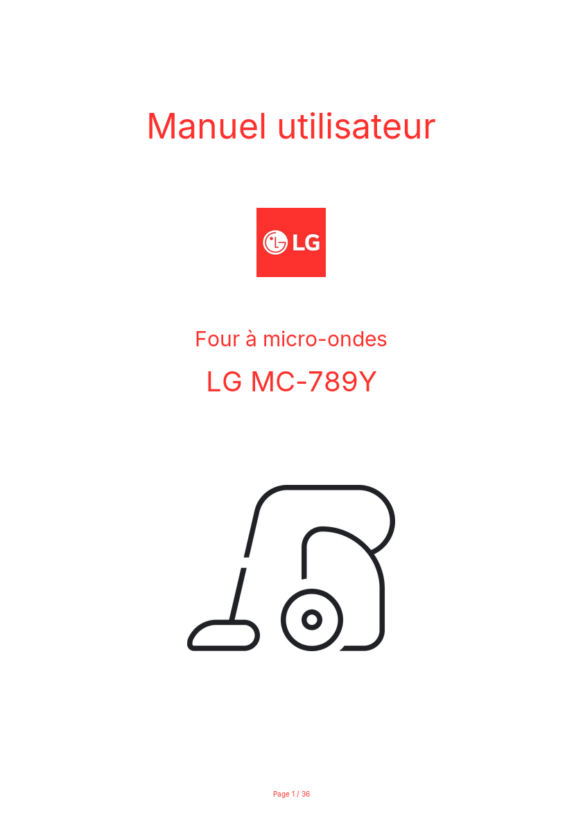 Page n°1 - Manuel utilisateur LG MC-789Y