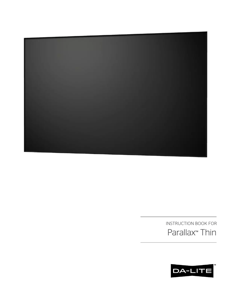 Página 1 del manual Manual de usuario Da-Lite Parallax Thin 29170