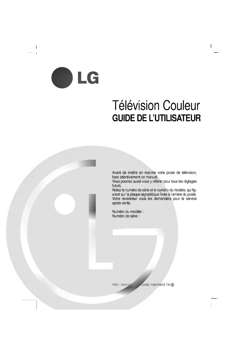 Page 1 de la notice Manuel utilisateur LG CT-14F65M