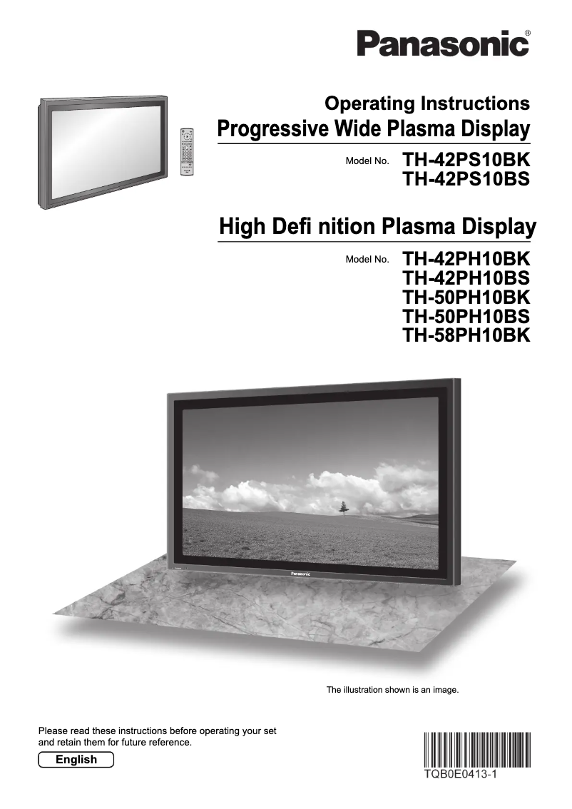 Page 1 de la notice Manuel utilisateur Panasonic TH-50PH10BS