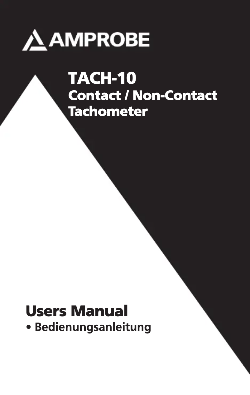 Page 1 de la notice Manuel utilisateur Beha-Amprobe TACH-10