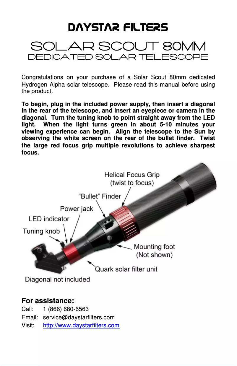 Image de la première page du manuel de l'appareil Solar Scout