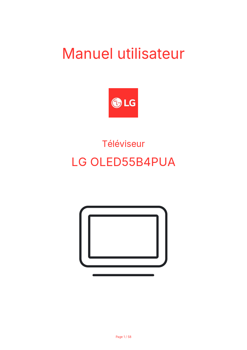 Page n°1 - Manuel utilisateur LG OLED55B4PUA