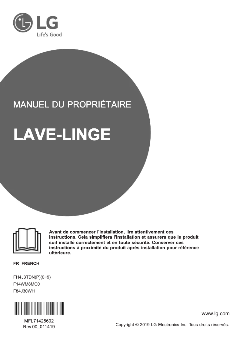 Page n°1 - Manuel utilisateur LG FH4J3TDN0