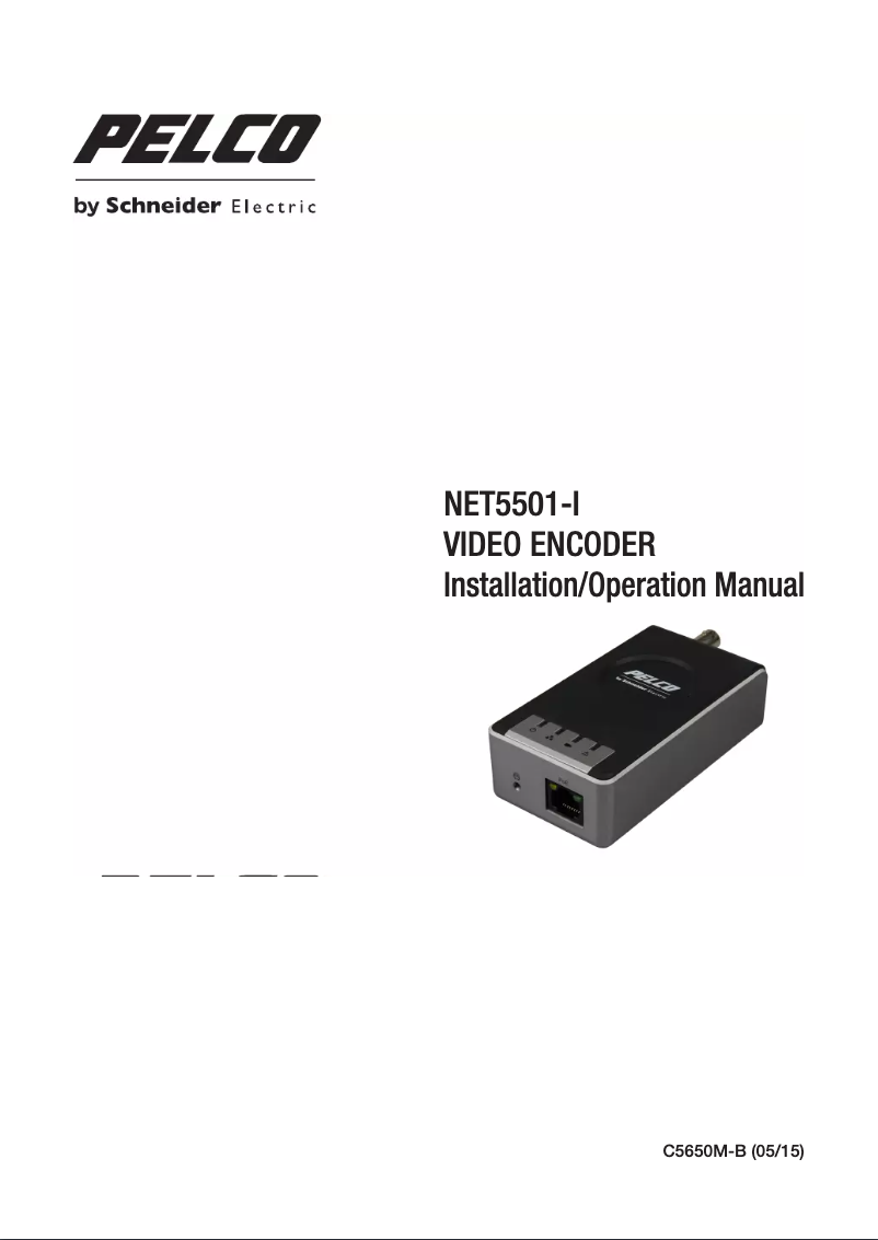Page n°1 - Manuel utilisateur Pelco NET5501-I