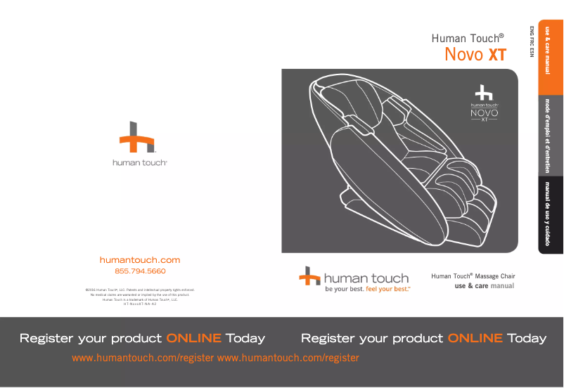 Page n°1 - Manuel utilisateur Human Touch Novo XT2