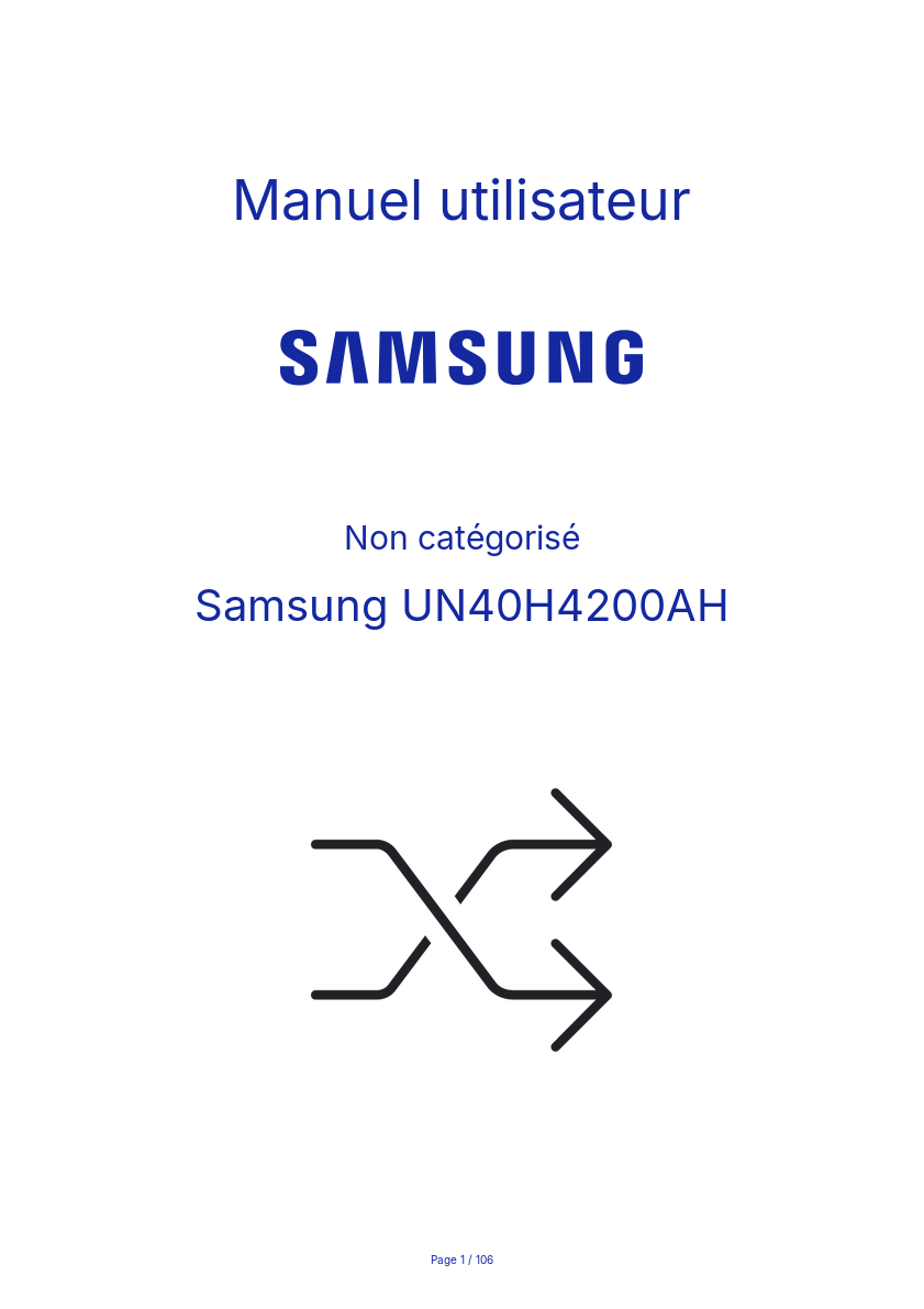 Page n°1 - Manuel utilisateur Samsung UN40H4200AH