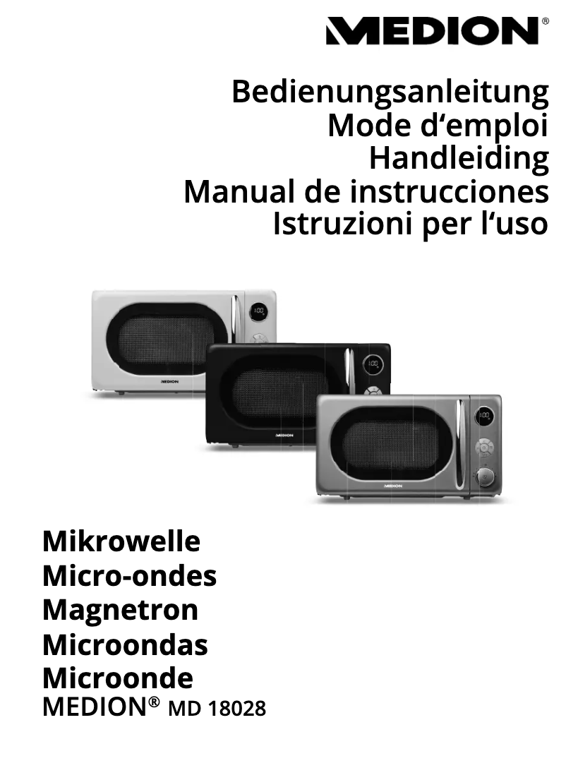 Page 1 de la notice Manuel utilisateur Medion MD 18028