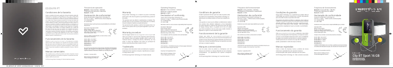 Page n°1 - Manuel utilisateur Energy Sistem MP3 Clip BT Sport