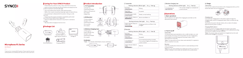 Page 1 de la notice Manuel utilisateur Synco WAir P1S