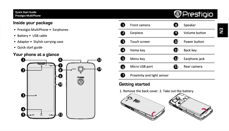 Page n°1 - Guide de démarrage rapide Prestigio MultiPhone 5503 DUO