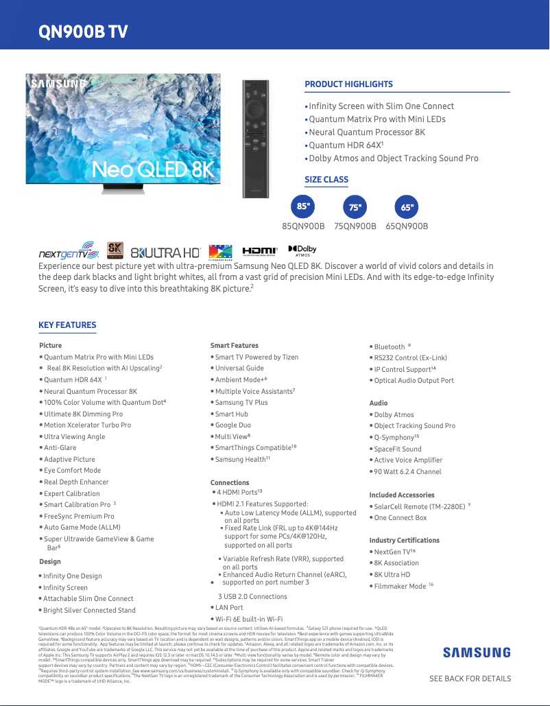 Image de la première page du manuel de l'appareil QN65QN85BAFXZA