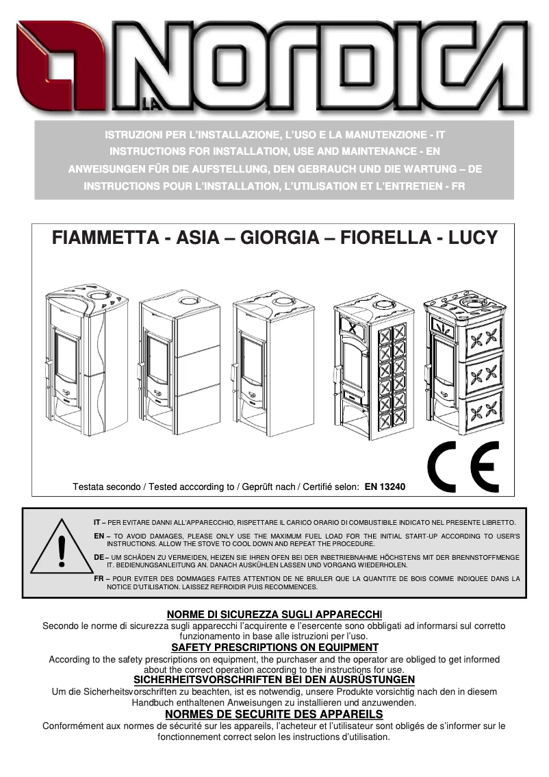 Page 1 de la notice Manuel utilisateur La Nordica Lucy