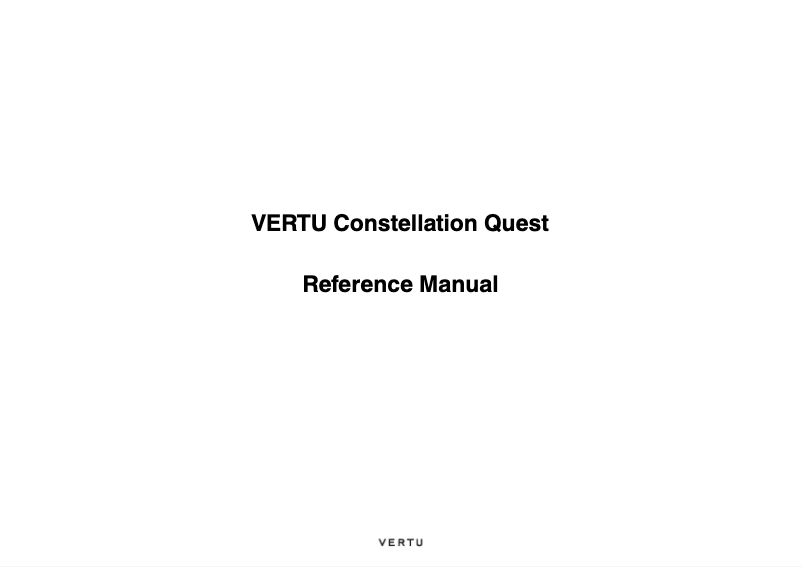 Page n°1 - Manuel utilisateur Vertu Constellation Quest RM-582V