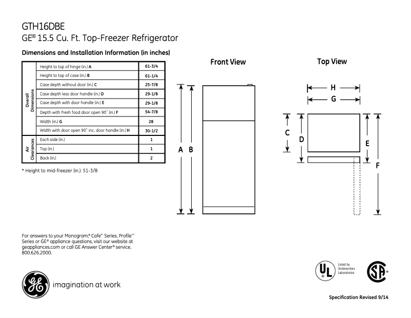 Image de la première page du manuel de l'appareil GTH16DBERBB