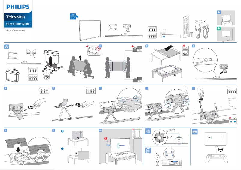 Page n°1 - Guide de démarrage rapide Philips 65PUS8556