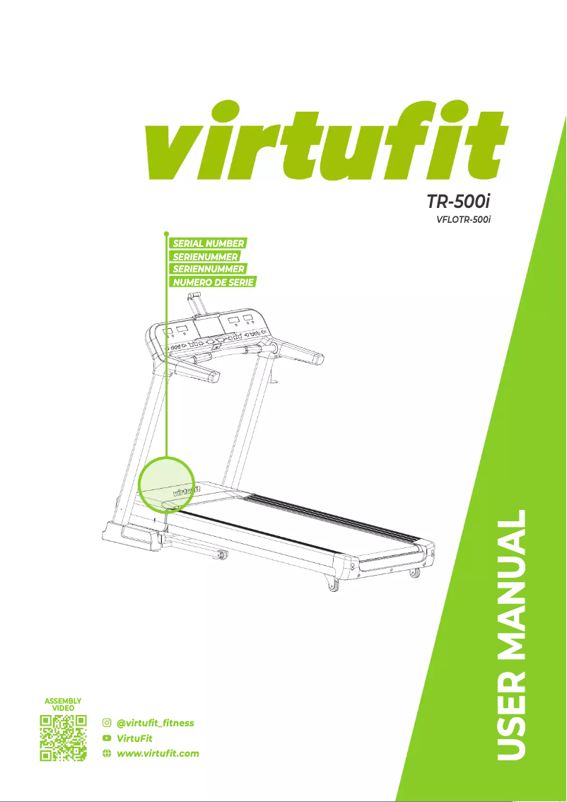 Page n°1 - Manuel utilisateur VirtuFit Elite TR-500i