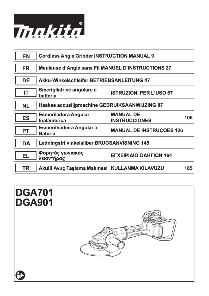 Page n°1 - Manuel utilisateur Makita DGA901