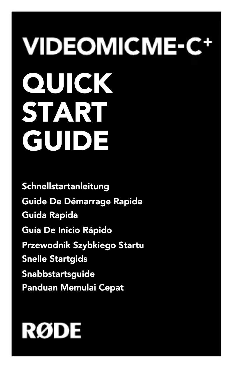 Page n°1 - Manuel utilisateur Røde VideoMic Me-C