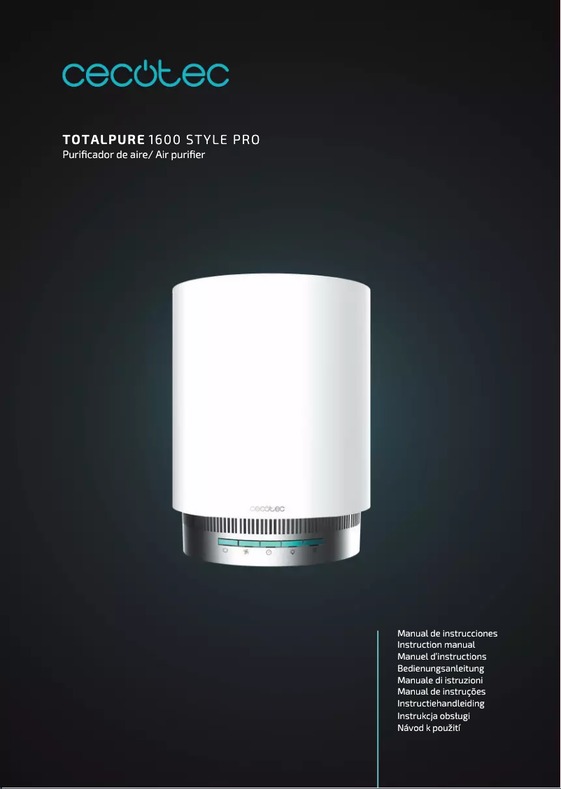 Image de la première page du manuel de l'appareil TotalPure 1600 Style