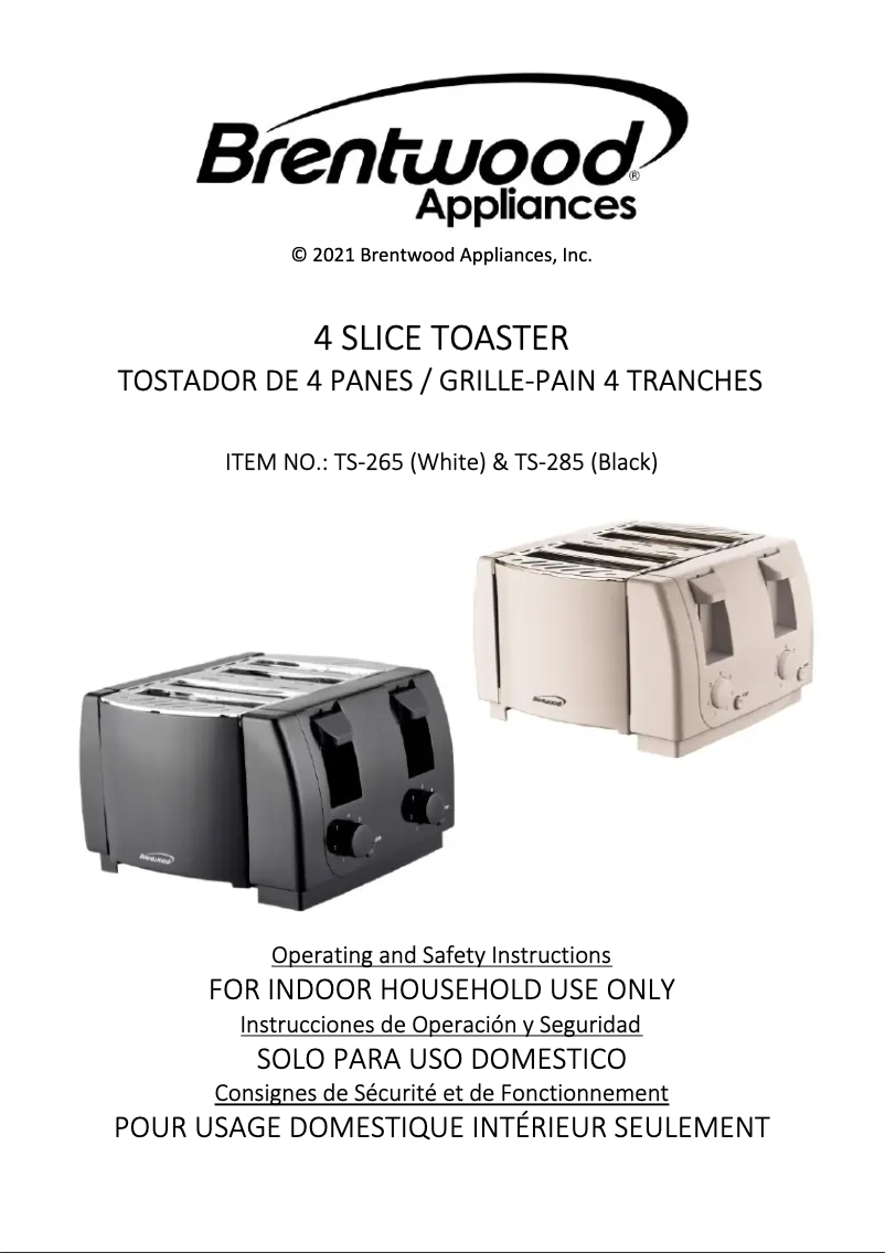 Página 1 del manual Manual de usuario Brentwood TS-265