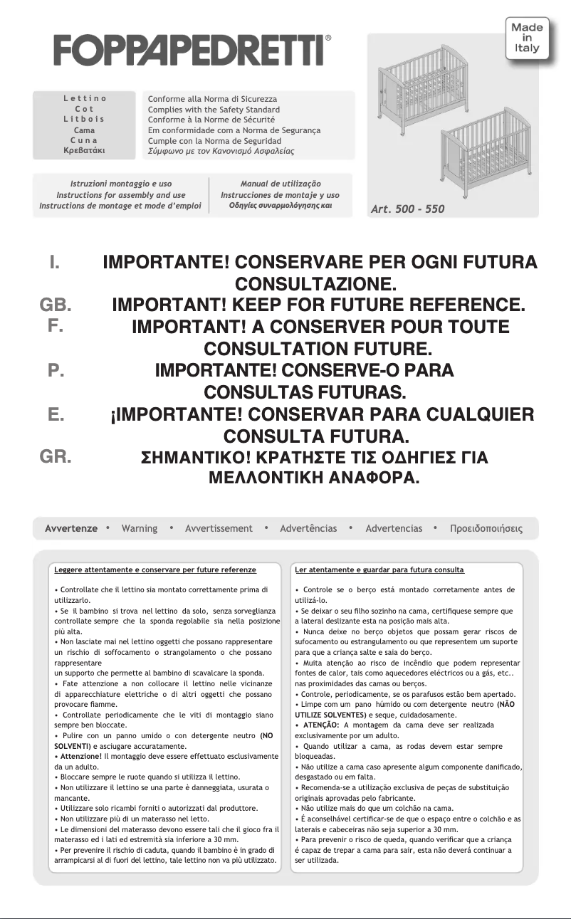 Page n°1 - Manuel utilisateur Foppapedretti Baby Nido 400