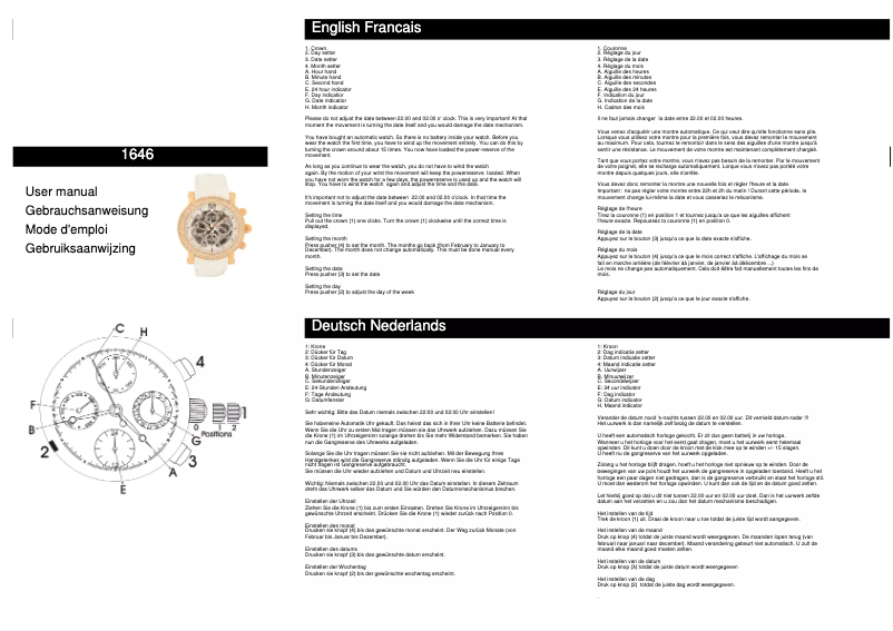 Image de la première page du manuel de l'appareil 1646
