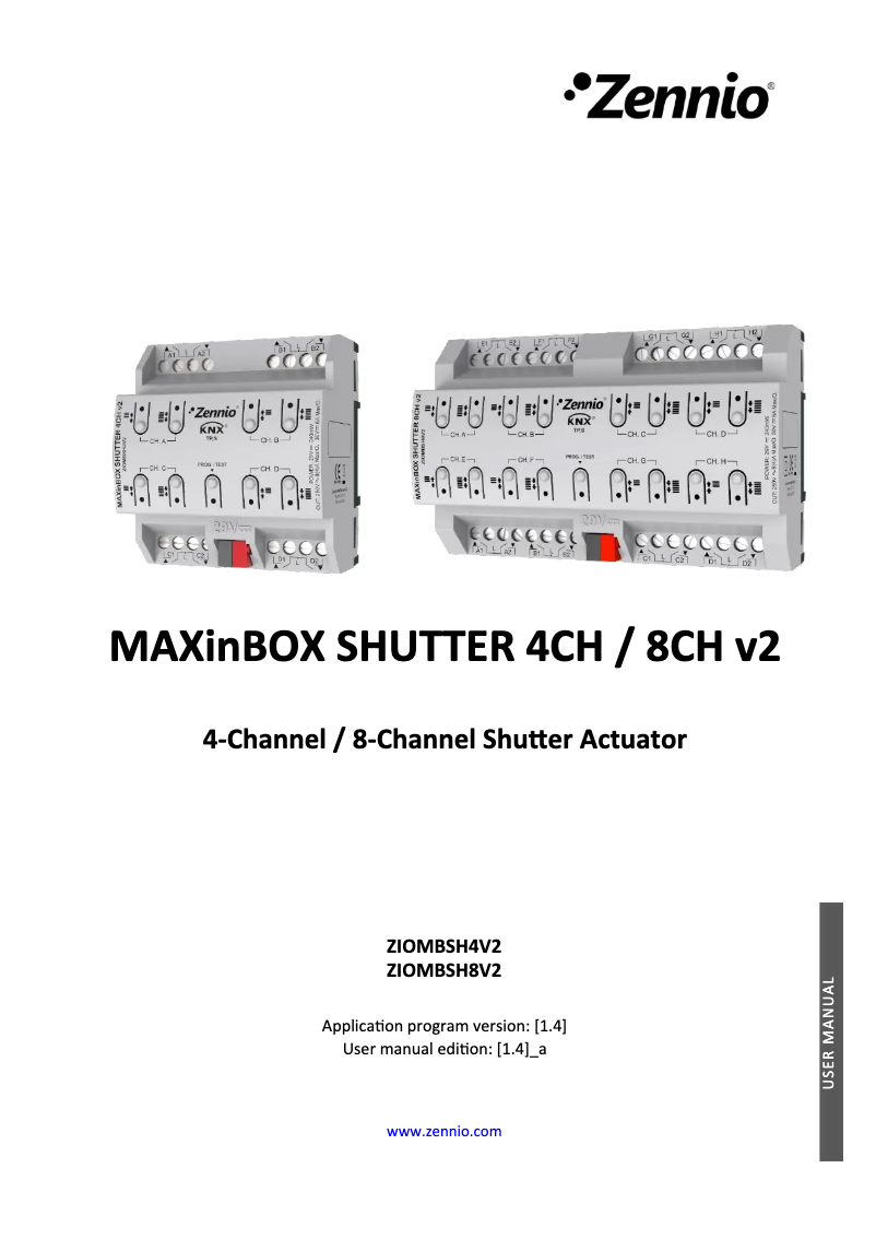 Image de la première page du manuel de l'appareil MAXinBOX Shutter 8 v2