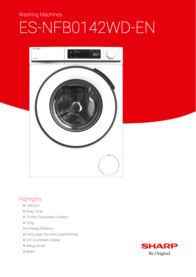 Image de la première page du manuel de l'appareil ES-NFB0142WD-EN