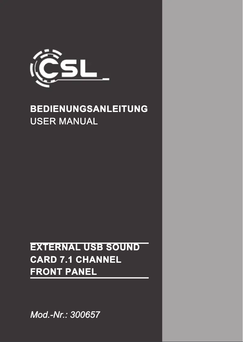 Page 1 de la notice Manuel utilisateur CSL 300657