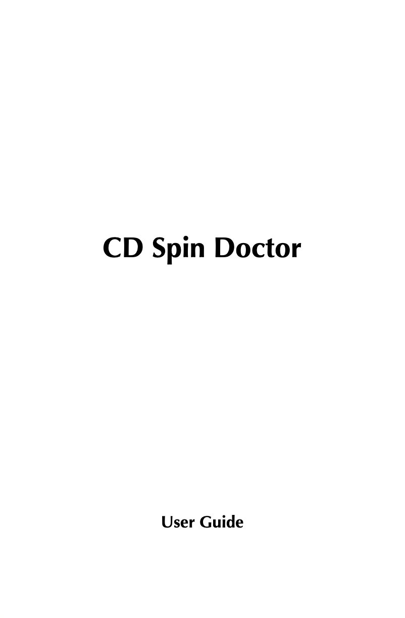 Page 1 de la notice Manuel utilisateur Roxio CD Spin Doctor