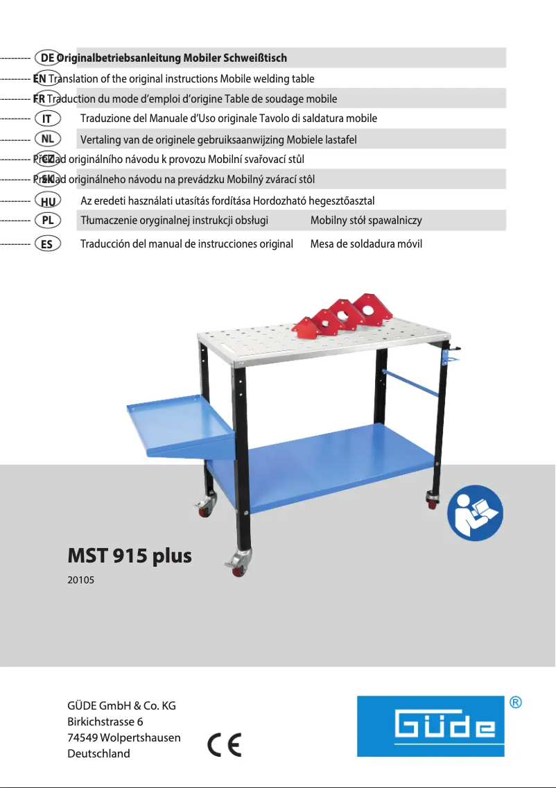 Page 1 de la notice Manuel utilisateur Güde MST 915 plus