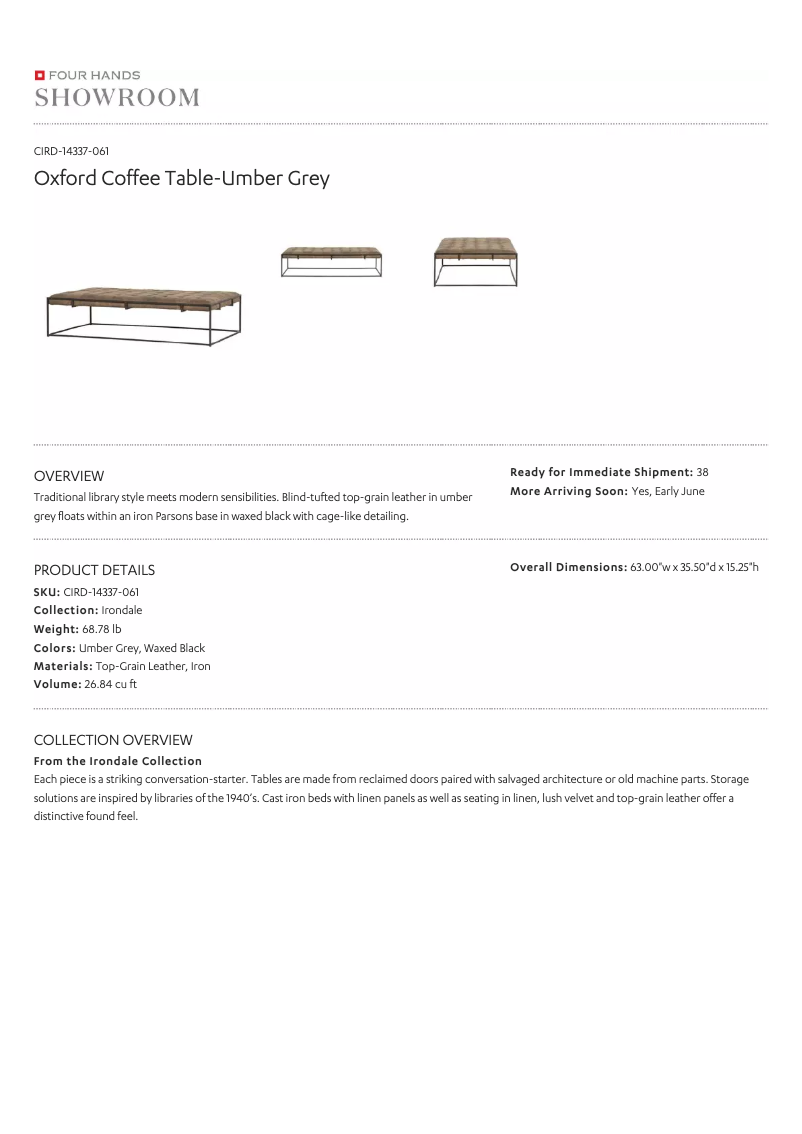 Page 1 de la notice Manuel utilisateur Four Hands CIRD-14337-061